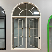 Ventana de arco francesa con rotura de puente térmico de aleación de aluminio, ventanas de doble acristalamiento para iglesias