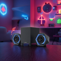 2025 nouveau 2.1 rvb LED Mini haut-parleur d'ordinateur de bureau de jeu avec caisson de basses sans fil USB BT haut-parleurs interchangeables