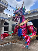 Statue de dragon mécanique géant en résine, personnalisée en usine, pour parcs d'attractions, événements et festivals, sculpture manuelle durable