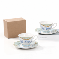 Ensembles de vaisselle fantaisie en céramique européenne New Bone China avec assiettes à roses, bols, tasses et soucoupes et tasse à café pour 12 personnes