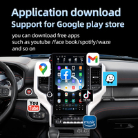 14.8 Car Play Android Car Media Player Layar Sentuh Radio Mobil Dengan Bluetooth Layar Sentuh Audio Navigasi GPS 19-23 Dodge Ram