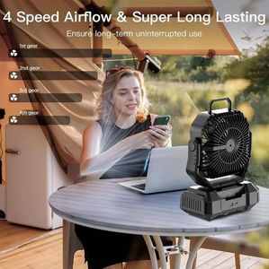 Ventilador Portátil Recargable Solar USB F22 de 40000mAh para Camping con Luz, Control Remoto y Cuatro Velocidades de Viento - Product Image 4