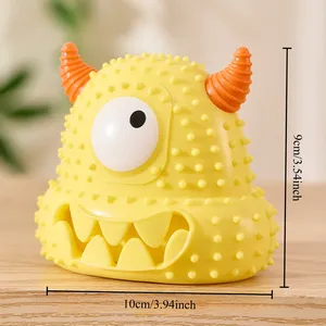 Juguete Molar para Perro de Silicona de Grado Alimenticio, Lindo Pequeño Monstruo, Limpieza de Dientes, Juguete Interactivo con Sonido Resistente a Mordeduras, Suministros para Mascotas - Product Image 6