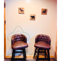 Ensemble de 3 décors de cabane en bois avec ours, cerf et orignal-cadeaux de cabane rustique boisée décoration murale de chasse pour la maison, le salon