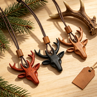 Collier pendentif en bois naturel personnalisé, fait main, gravé, avec logo personnalisé, cadeau sur mesure
