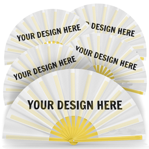Custom Printed Bamboo Large Hand Folding Fan in Wholesale