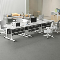 Bureau d'ordinateur convertible pliable moderne avec matériaux en bois et en métal, mobilier de bureau commercial
