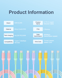 Chuyên Nghiệp 100W 5A E-Đánh Dấu USB-C Nhanh Chóng Sạc Cáp Silicone Bền, 480Mbps Truyền Dữ Liệu, Miễn Phí Biểu Tượng Tùy Biến - Product Image 4