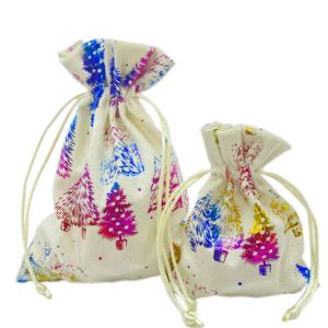 Bolsas de Regalo de Tela con Cordón de Lujo para Navidad, Nuevo Diseño Impreso, Bolsa Promocional - Product Image 4