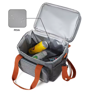 Double-Layer Thermal <b>Insulated</b> Oxford Tote Bag with Zipper Closure for Outdoor Camping Picnic Use Waterproof Food Storage - Product Image 3