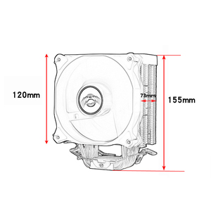 QiuzAim 6 Heat Pipe 120mm LGA1851 Ultra-Prozessoren CPU-Kühler Einfache Montage PWM-Lüfter Optimale Kühlung für <span class=keywords><strong>PC</strong></span>-und Workstation-Builds - Product Image 6
