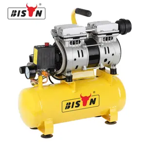 BISON China oil free 8 bar 550w silent spray painting air compressor and tools
