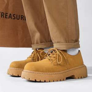 Zapatos de Cuero para Hombre, Negros, con Suela Gruesa, Punta Redonda, Plataforma, Estilo Derby Casual, de Piel de Vaca, Clásicos, Originales, de Diseñador - Product Image 3