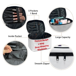 Bolso de gran capacidad Personalización exclusiva Bolsa de maquillaje con cremallera de tela de alta calidad Bolsa de cosméticos de concha marina brillante Impresión a pedido - Product Image 5