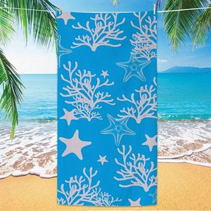 Serviette de plage imprimée tortue de mer bleue, super absorbante, séchage rapide, résistante au sable, adaptée pour le bain, la natation, les voyages et les sports - Product Image 2
