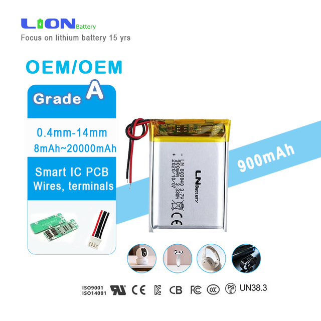 Rechargeable Li-Ion Cell Lithium Polymer Batteries Kc 803040 903048 3.7V 1000Mah Lipo Battery