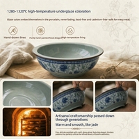 Bol à soupe en céramique polie écologique – Design d'usine de grande capacité, style chinois, résistant au lave-vaisselle et à la chaleur, idéal pour les cadeaux d'affaires