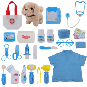Giocattoli medici finti giochi per bambini piccoli strumenti clinica di simulazione infermiera Kit medico per animali domestici con gabbia di plastica Set - Product Image 6