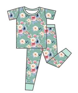 Qingli OEM Custom Factory NO Tariff Saint Patrick's Kids Sport Sets with Casual Flower Short Sleeve and Pants Kids Outfit - Product Image 3