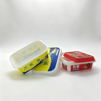 Boîte de conservation rectangulaire en plastique personnalisable pour beurre, confiture, fromage, margarine et crème glacée, qualité alimentaire, 250g 200g