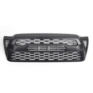 Areyourshop PT0317-9842 Front Bumper Hood Grille Grill Matte Black For Toyota Tacoma 2005-2011With Logo