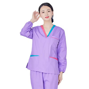 Venta al por mayor personalizado cuello en V uniforme de salón elegante colorido dental uniformes - Product Image 6