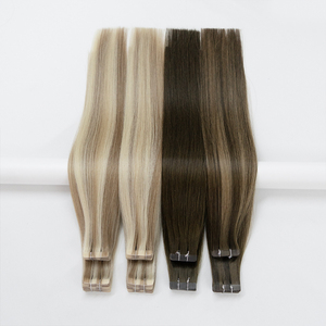 Extensions per capelli Luxse con nastro adesivo, in vero capello umano, trama naturale effetto pelle, 20 pezzi, lisci come seta, varie lunghezze e colori - Product Image 4