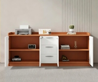 Meuble de rangement pour bureau à domicile, armoire basse à 3 tiroirs avec armoire à dossiers latérale fermée pour le rangement des documents