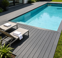 Plancher de terrasse WPC texturé sable à rainures unilatérales, résistant au feu, pour parcs publics, vente directe usine FSC