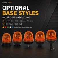 Luz de Advertencia Giratoria Ámbar de Seguridad BIAOCHI H1, Baliza de Emergencia para Maquinaria Agrícola con Alta Potencia DC 12-24V
