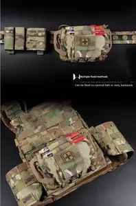 Outdoor Quick-Pull Nylon <span class=keywords><strong>Kit</strong></span> Médico Tático Durável Viagem Molle Acessório Saco Zipper Impermeável Montanhismo Cintura Bag - Product Image 5