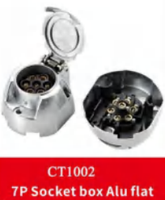 Prise de remorque à 7 broches avec boîtier en alliage d'aluminium, prise Euro 12V pour voiture, bateau, camping-car, caravane