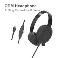 Casque filaire OEM multi-connecteurs avec câble tressé personnalisé 1,2 m durable et suppression du bruit ENC