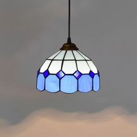 Abat-jour en verre teinté, luminaire suspendu décoratif, lampe suspendue rétro baroque pour salle à manger, bar, couloir, chevet