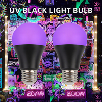 Ampoule LED UV 12W AC 110V-220V E27 A19 Lampe à lumière noire résidentielle en plastique