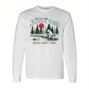 Camiseta de Manga Larga Protege Nuestros Parques Nacionales, Ecológica, Unisex, Cuello Redondo, Algodón, Promocional - Product Image 3