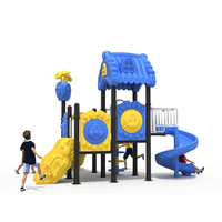Équipement de terrain de jeux extérieur commercial, petit château gonflable avec toboggan pour enfants, pour les écoles maternelles et les parcs communautaires
