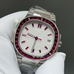 Nouvelle Tendance 2025 : Montre Sport Automatique Femme en Acier Inoxydable, Cadran à Aiguilles 35,2 mm, Mouvement 9015, Sertie de Pierres Vertes - Product Image 3