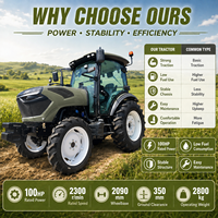 Tractor Agrícola Económico LAWNIO con Motor Diésel de 4 Cilindros, Selección de Marchas Flexible para Cultivo, Tractor 4x4