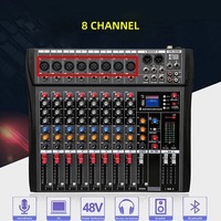 Console de mixage analogique stéréo 8 canaux XTUGA avec réverbération, lecture Bluetooth, égaliseur, entrées XLR - Modèle CT80X