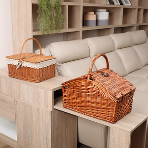 Chất Lượng Cao Trung Quốc Wicker Picnic Giỏ Với Nắp Và Xử Lý - Product Image 6