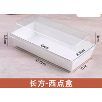 Boîte à pâtisserie rectangulaire avec couvercle en PET, assiettes en papier jetables de qualité alimentaire pour le riz, les collations, les salades, les contenants à emporter, emballages alimentaires