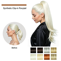DS Hair Wholesale Longue Queue de Cheval Synthétique Droite et Dégradée à Clipser pour Femme
