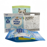 Sachet Doypack en Mylar plastique refermable et durable pour aliments pour animaux (chiens et chats) avec feuille d'aluminium et impression de fermeture éclair mm