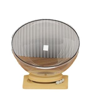 سرير قطط على شكل كبسولة فضائية دوار للاستخدام في جميع الفصول، سرير قطط بلاستيكي شبه مغلق مع لعبة مدمجة للحيوانات الأليفة - Product Image 1