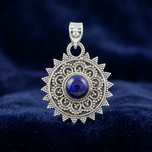 Hottest 925 Sterling Silver Shape Blue Lapis Lazuli Gemstone Bezel Setting Handmade Pendant Classic Jewelry Her ODM OEM Supplier - Product Image 3