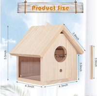 Nichoir pour oiseaux en bois massif personnalisé, moderne, luxueux, extérieur, solide, facile à assembler, nid pour animaux de compagnie, chaud, suspendu, mural, toutes saisons