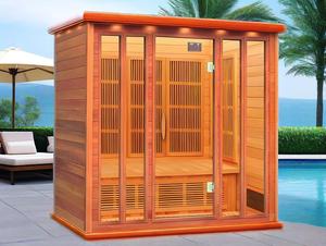 SS-400C in legno miracolo quattro persone calore <span class=keywords><strong>a</strong></span> infrarossi cabina Sauna per il relax in legno massiccio di cedro rosso canadese Hemlock per la casa - Product Image 4