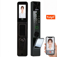 Serrure de porte intelligente à reconnaissance faciale 3D avec écran HD de 4,5 pouces, biométrie de la veine palmaire, empreinte digitale, WiFi, application Tuya