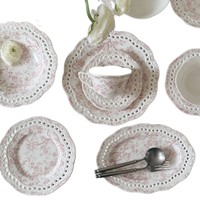 Assiette creuse en céramique à motif végétal victorien français, tasse à café, soucoupe, assiette à dessert et à dîner, tasse à thé de l'après-midi